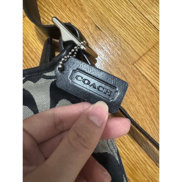 Coach Legacy Signature C Duffle Hobo Bag Tote Purse Black logo shoulder bag - Picture 6 of 12